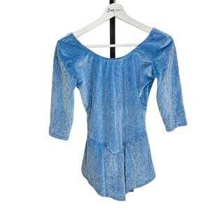 Figure Skating Dress, Competition, Practice, Blue Sparkle, Girls,  3/4 Sleeve